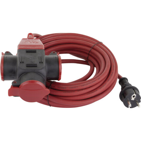 REV 006716 Strom Verlängerungskabel   Rot 10.00 m H07RN-F 3G 1,5 mm²