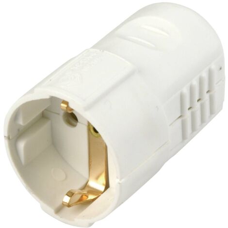 REV 0512110777 Fiche électrique femelle avec terre plastique 250 V blanc IP20 D393112