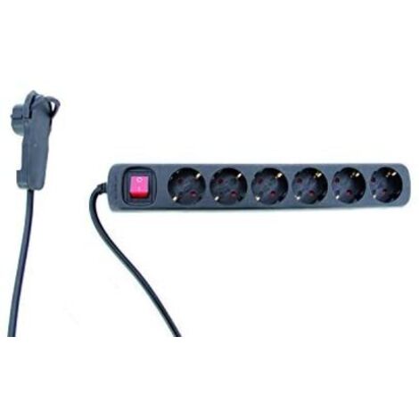 REV 12626514 base múltiple 2 m 6 salidas AC Interior Negro