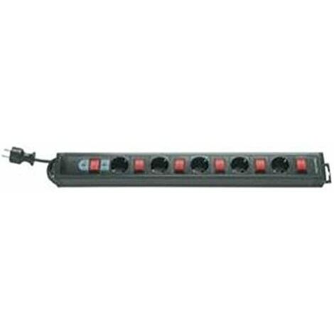 REV 5 sockets w. individual s., 3,7m Negro 250 V