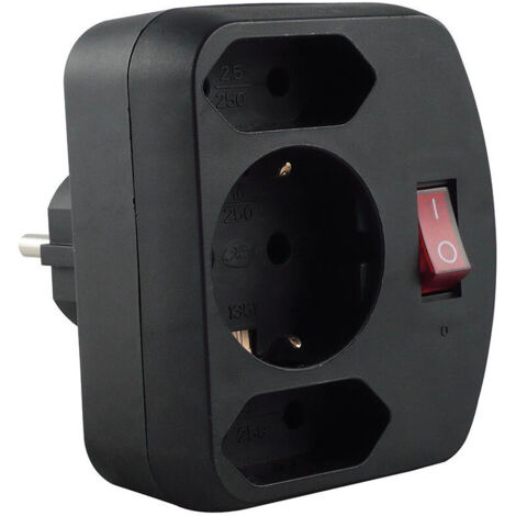 Rev Adattatore Combinato 3-Fold con Schalter Nero