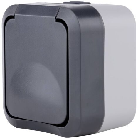 REV - AquaStorm, presa 1 presa, per ambienti umidi, IP55, bipolare, 230 V, 16 A, antracite
