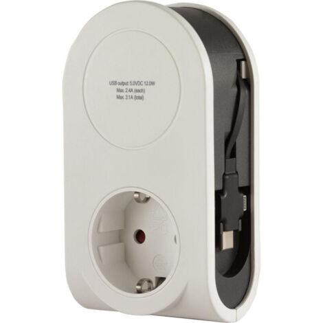 REV Caricatore USB Flex 3in1 0,8 m + 1x presa MarcaREV