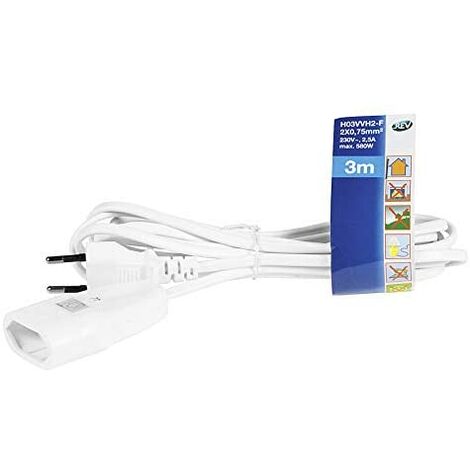 REV H03VVH2-F 2x0,75 mm² 3m base múltiple - bases múltiples (3 m, Color blanco)