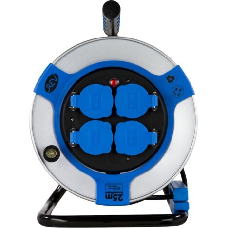 REV Kabeltrommel Stahl 25m H05VV-F 3G 1,5 mm² Stahl schwarz blau Keine Angabe