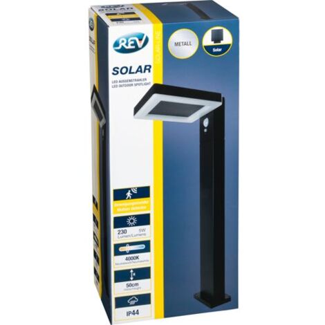 REV LED Solar Stehleuchte Square schwarz               2023001400
