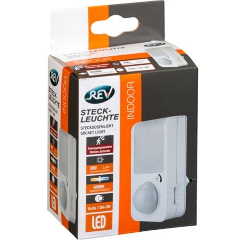 REV LED Steckleuchte mit Bewegungsmelder 2,5W weiß