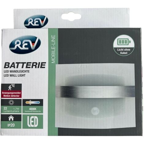 REV RITTER GMBH REV LED Wandleuchte mit Bewegungsmelder, Batteriebetrieb