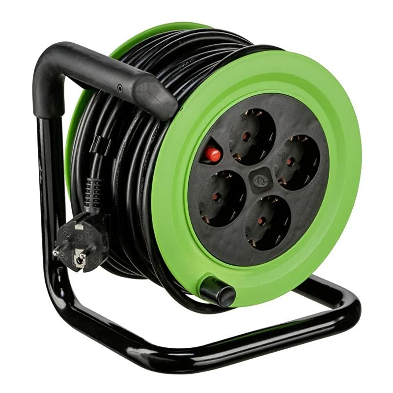 

REV 0010043812 - Enrollacables (interior, 4 enchufes con protección de contacto, 15 m), color verde