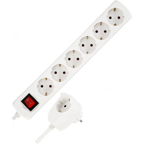 REV MULTIPLE SOCKET OUTLET WHITE 6 + 1 FOLD 2 M POWERSPLIT + SWITCH MARQUE REV 0012695114