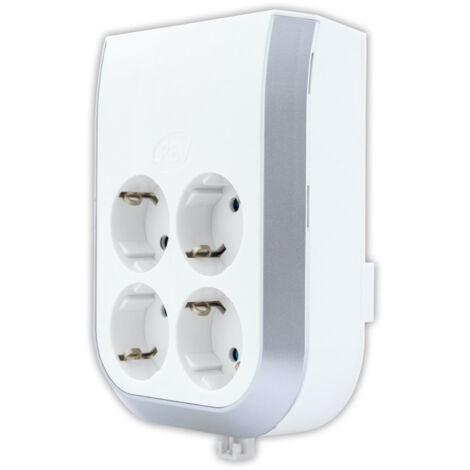 REV multiprise 4 prises, 16 A, blanc