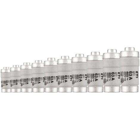 REV Neozed, fusibile D02/E18 63A, 10 pezzi, 250 VDC/400 VAC, grigio