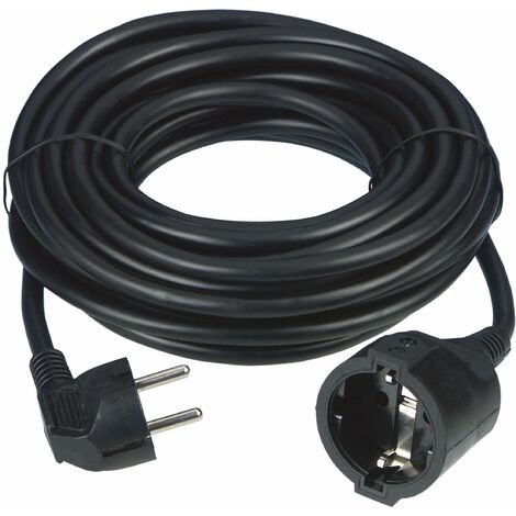 REV Prolunga da 10 m con spina angolare, 3680 W, colore: nero