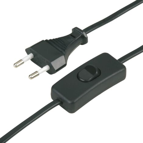 Rev Ritter 0505681555 - Cavo Euro H03VVH2-F con interruttore, 2 m, nero