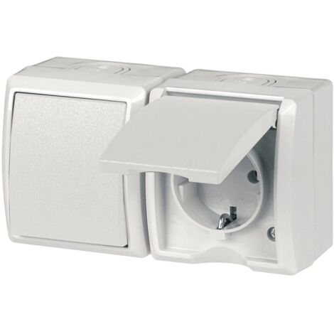 REV Ritter 0510263555 - AquaForm AP Kombi, Interruttore con presa di corrente, colore: Bianco