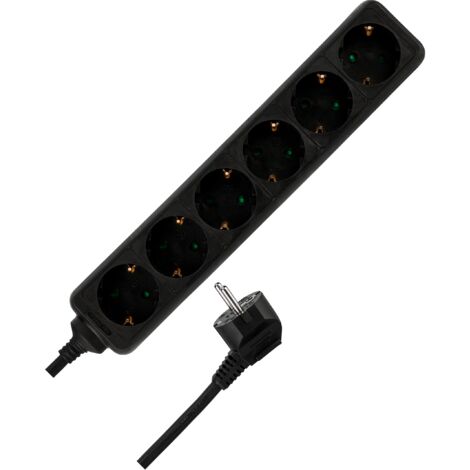 REV Ritter 0512364555, Ciabatta multipresa x6 KS 1,4 m, colore: Nero