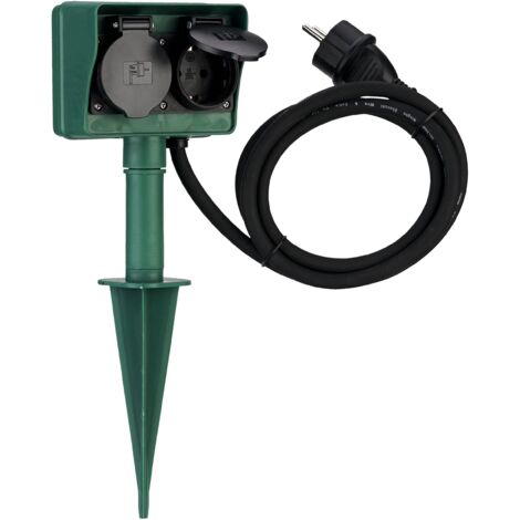 REV Ritter 0595004555 - Presa elettrica doppia con innesto per terreno, 1,4 m