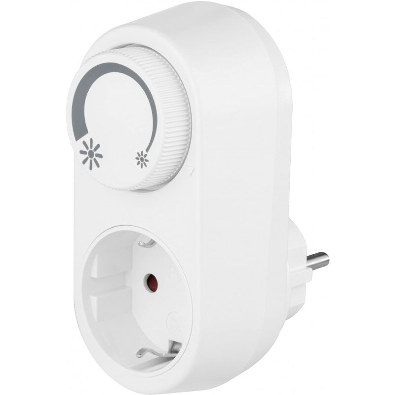 REV Ritter Prise-adapteur avec variateur LED intégré blanc, prise type F allemande, non compatible France (0020270112)