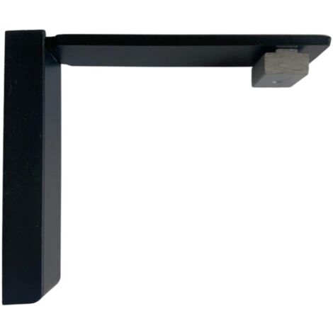REV - Support de fixation murale pour tringle rideau rail L 80 mm Coloris - Noir mat