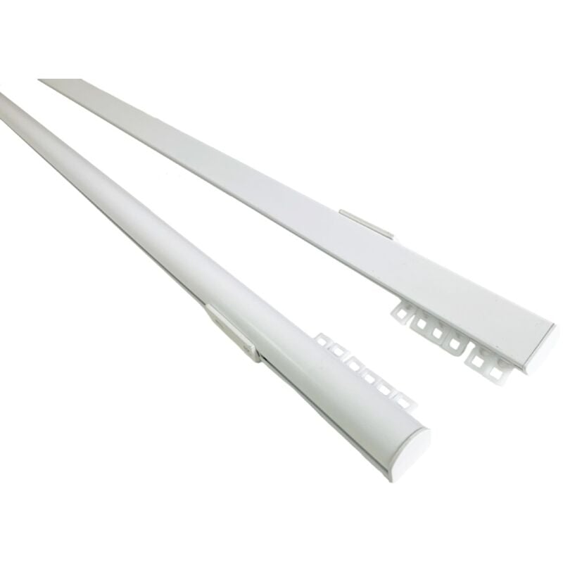 REV- Tringle rail réversible pour rideau en aluminium L 1.50 m Coloris - Blanc