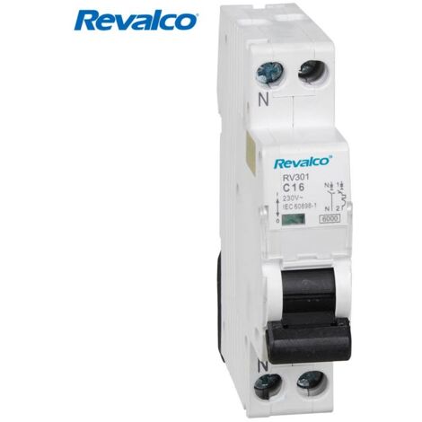 Revalco 1-poliger + neutraler magnetothermischer Schalter 25 A (schmal)