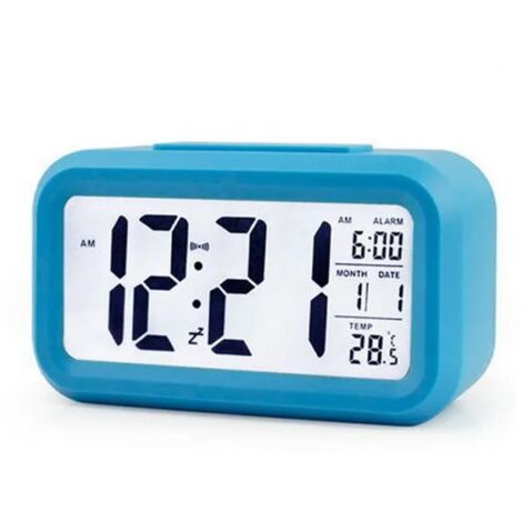 Réveil à écran LED avec vision nocturne, 1 pièce, horloge de bureau, grand écran lumineux numérique, 13,7 × 7,8 × 4,8 cm