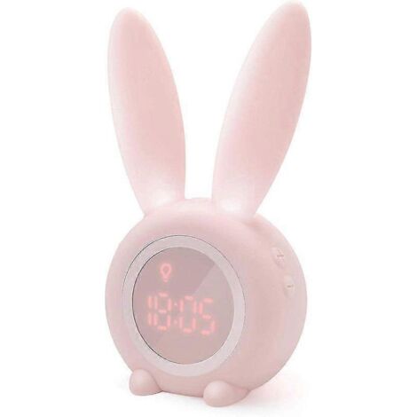 Réveil à induction en forme de lapin mignon, réglage automatique intelligent de la lumière respirante, automatique