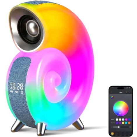 Réveil à lumière ambiante, lampe de bureau LED intelligente avec synchronisation musicale, veilleuse à intensité variable, contrôle par application