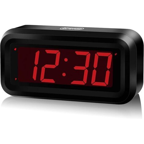 Réveil à Piles,Affichage 12/24h,3 Niveaux de luminosité,répétition,Petite Horloge de Chevet numérique pour Chambre à Coucher,Bureau,Maison