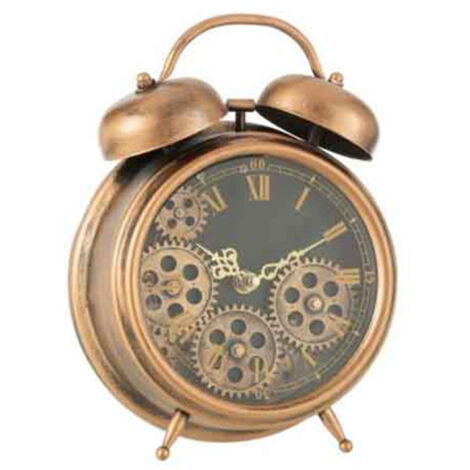 Réveil à Poser Vintage "Mécanisme" 26cm Cuivre