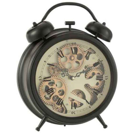 Réveil à Poser Vintage "Mécanisme" 33cm Noir