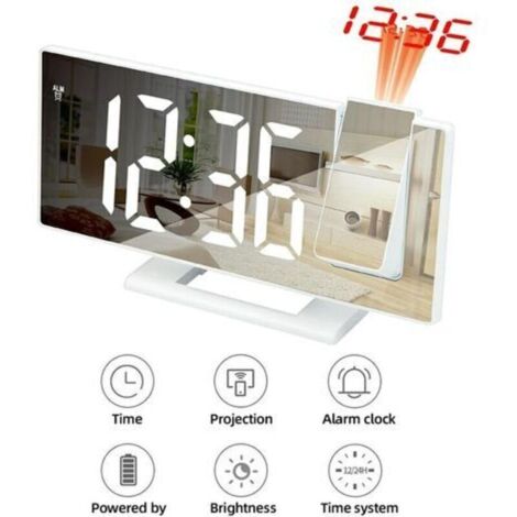 Réveil à Projection numérique LED réveil électronique avec Projection projecteur de temps chambre chevet horloge muette