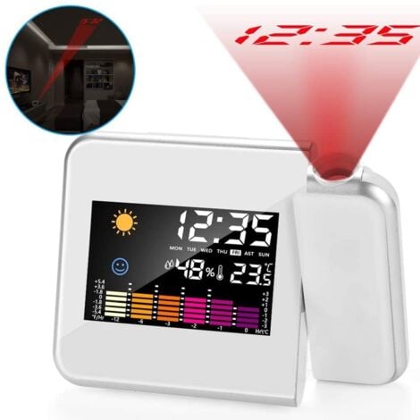 EINEMGELD Réveil à projection Réveil numérique Horloge de table à double alarme