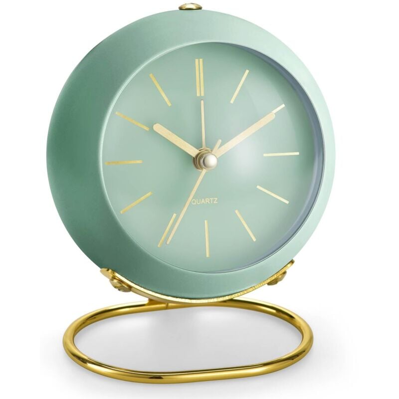 Réveil analogique rétro sans tic-tac, avec veilleuse, silencieux, fonctionnement facile et alarme puissante, cadeau pour maman pour la fête des mères