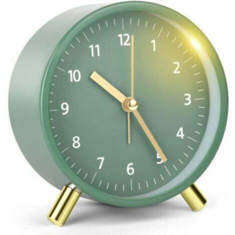 Réveil Analogique Silencieux, Classique avec Veilleuse, Silencieux sans Tic-Tac, Snooze Réveil Chevet Simple Décorative pour Chambre