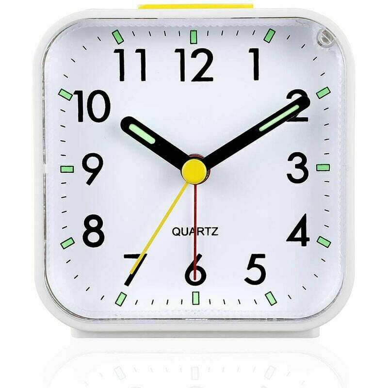 Linduxe - Réveil analogique silencieux sans tictac, réveil en douceur, bips sonores, augmentation du volume, fonctions de répétition et d'éclairage à