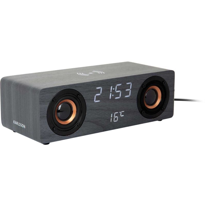 Karlsson - Réveil avec chargeur à induction et enceinte Bluetooth Classic