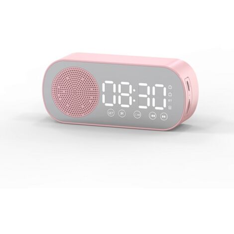 Réveil avec haut-parleur Bluetooth sans fil, mini réveil avec haut-parleur à fente pour carte