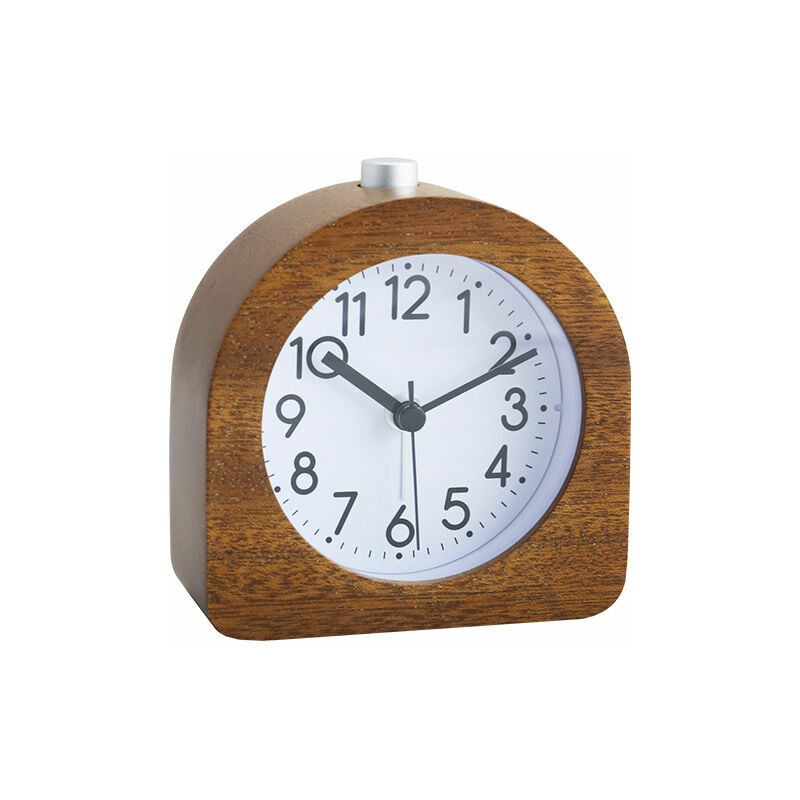 Ahlsen - Réveil avec lumière, réveil silencieux, réveil sonore, horloge de bureau rétro silencieuse en bois massif, 9644101mm - wood