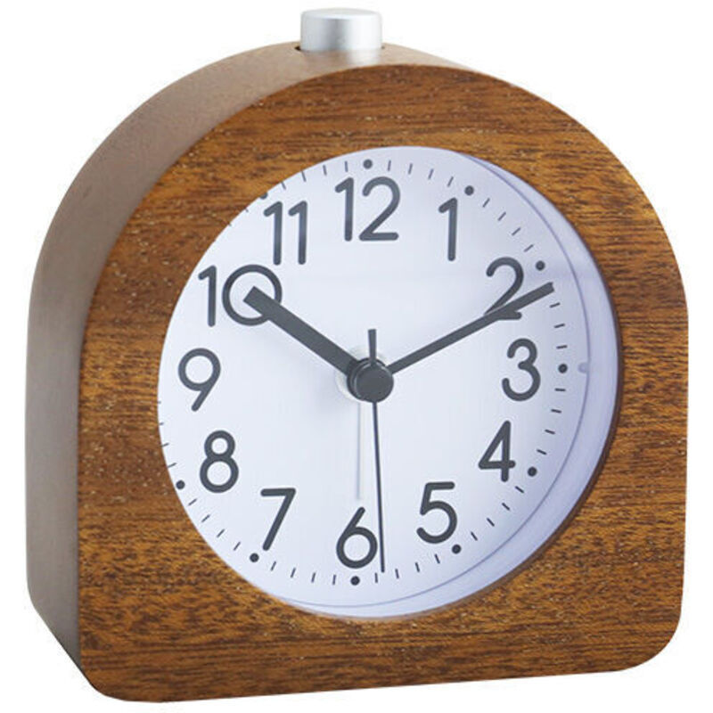 Réveil avec lumière, réveil silencieux, réveil sonore, horloge de bureau rétro silencieuse en bois massif, 9644101mm