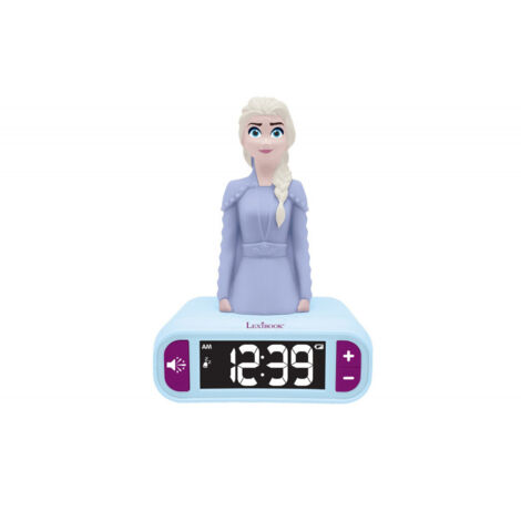 Réveil avec Veilleuse en 3D Lexibook Reine des Neiges Elsa et effets sonores