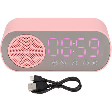 Réveil Bluetooth haut-parleur HIFI LED écran miroir Micro USB charge Radio FM numérique pour lecture voyage