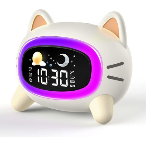 Réveil chat 1 pièce, réveil enfant éducatif jour et nuit