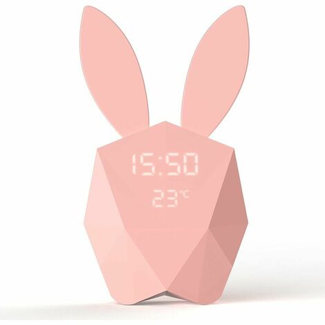 Réveil Connecté et Intelligent avec Détecteur de Mouvement - Veilleuse Nomade Design - Rose