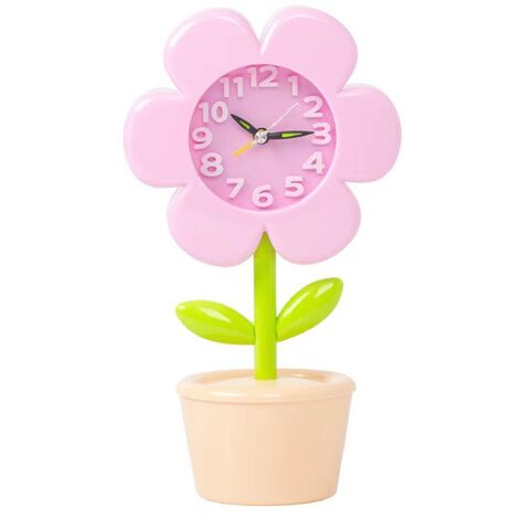 Réveil créatif de chambre à coucher Réveil de chevet Réveil de fleur muet numérique en trois dimensions