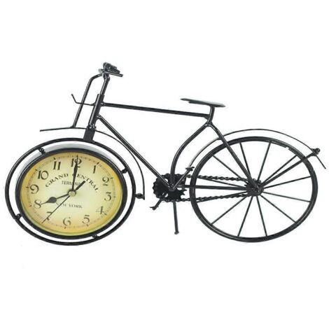 Réveil de bureau en forme de vélo, sans tic-tac, à chiffres arabes, style antique