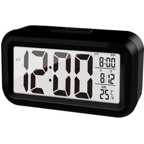 Réveil de bureau numérique KCVV intelligent à piles avec veilleuse 12/24h, fonction snooze, dimensions 14.7x5.2x9.2cm