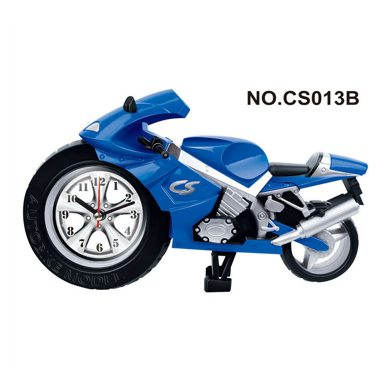 Réveil de Style Moto Dessin animé pour Enfants (bleu)