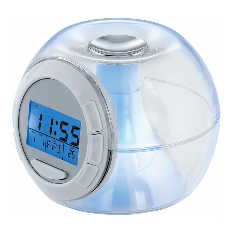 Légant réveil led table de nuit rvb horloge couleur changeante tons naturels Eglo 75209