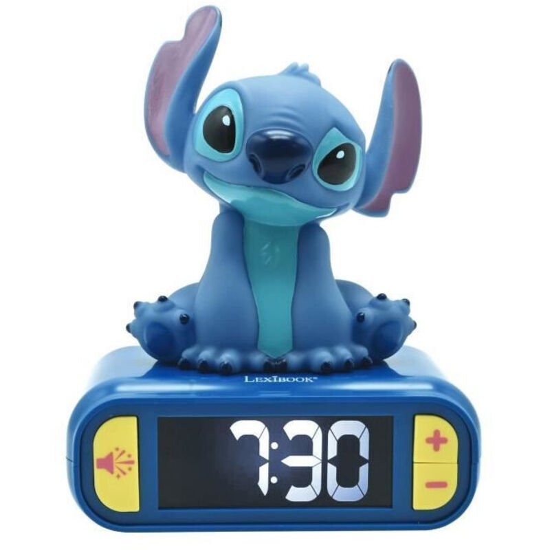 Réveil veilleuse digital LEXIBOOK - Stitch - 3D lumineux et sonore - Bleu - Enfant